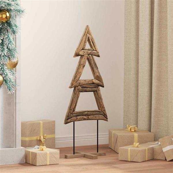 Grote foto vidaxl kerstboom met standaard bruin 90 cm massief teakhout diversen overige diversen