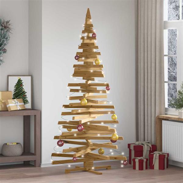 Grote foto vidaxl kerstbomen met standaard bruin 210 cm massief grenenhout diversen overige diversen