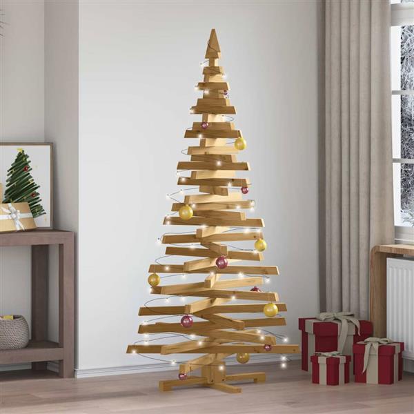 Grote foto vidaxl kerstbomen met standaard bruin 180 cm massief grenenhout diversen overige diversen