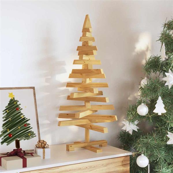 Grote foto vidaxl kerstbomen met standaard bruin 90 cm massief grenenhout diversen overige diversen