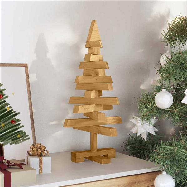Grote foto vidaxl kerstbomen met standaard bruin 60 cm massief grenenhout diversen overige diversen