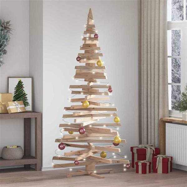 Grote foto vidaxl kerstbomen met standaard naturel 210 cm massief grenenhout diversen overige diversen