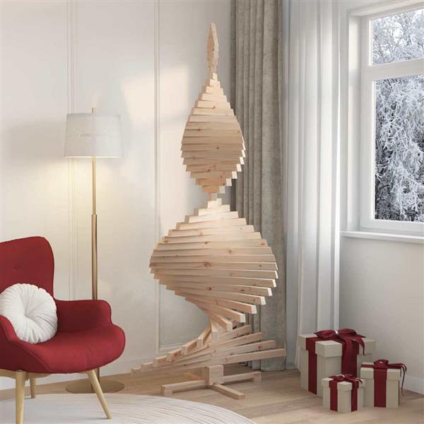 Grote foto vidaxl kerstbomen met standaard naturel 210 cm massief grenenhout diversen overige diversen