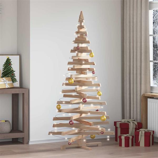 Grote foto vidaxl kerstbomen met standaard naturel 180 cm massief grenenhout diversen overige diversen