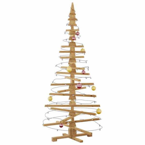 Grote foto vidaxl houten kerstboom met standaard bruin 180 cm massief grenenhout diversen overige diversen