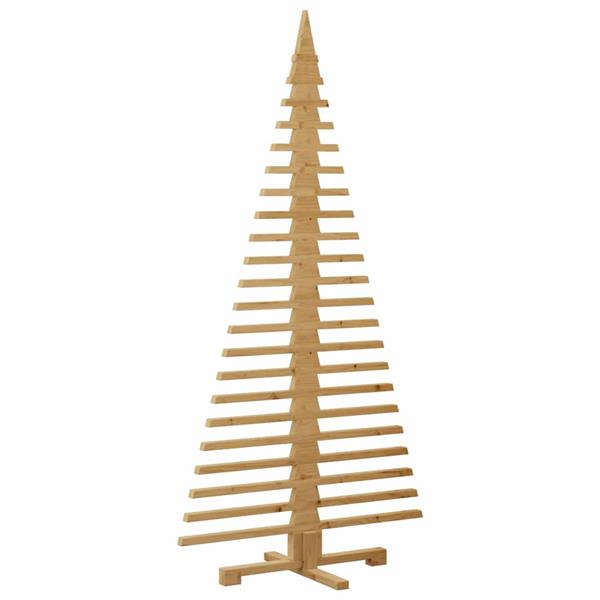 Grote foto vidaxl houten kerstboom met standaard bruin 180 cm massief grenenhout diversen overige diversen