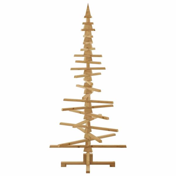 Grote foto vidaxl houten kerstboom met standaard bruin 180 cm massief grenenhout diversen overige diversen
