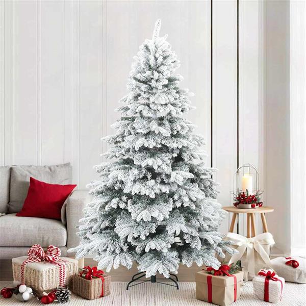 Grote foto vidaxl moderne kunststof scharnierende kerstboom sneeuw bedekt wit diversen overige diversen