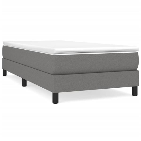 Grote foto vidaxl bedframe zonder matras 90x200 cm stof donkergrijs antiek en kunst stoelen en banken