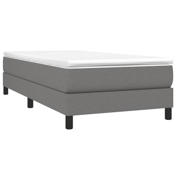 Grote foto vidaxl bedframe zonder matras 90x200 cm stof donkergrijs antiek en kunst stoelen en banken