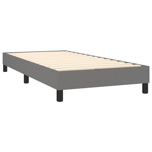 Grote foto vidaxl bedframe zonder matras 90x200 cm stof donkergrijs antiek en kunst stoelen en banken