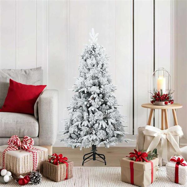 Grote foto vidaxl kunstmatige inklapbare kerstboom groen en wit 120 cm diversen overige diversen