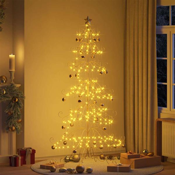 Grote foto vidaxl metalen kerstboom met standaard goud 215 cm poedergecoat staal diversen overige diversen