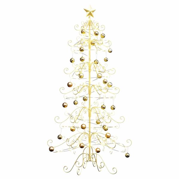 Grote foto vidaxl metalen kerstboom met standaard goud 180 cm poedergecoat staal diversen overige diversen