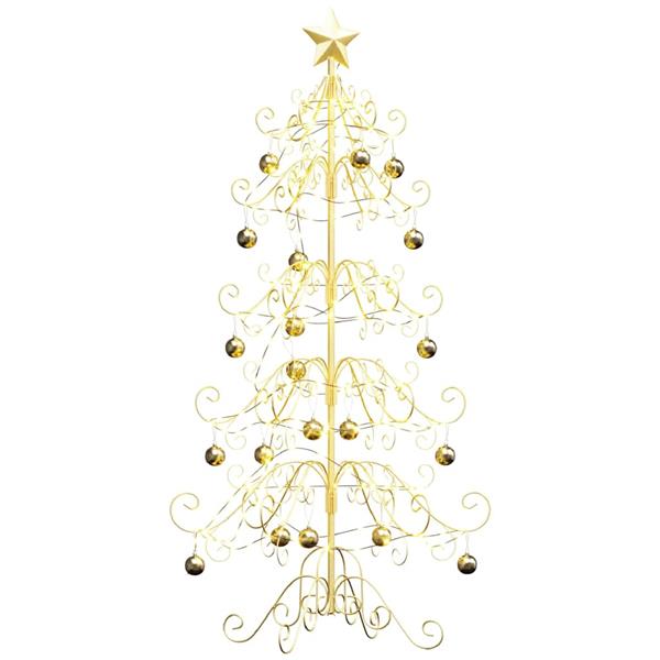 Grote foto vidaxl metalen kerstboom met standaard goud 150 cm poedergecoat staal diversen overige diversen