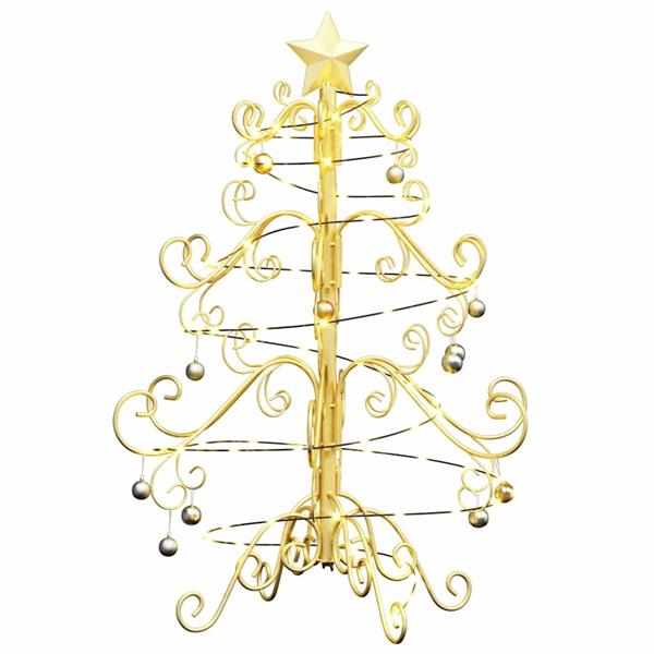 Grote foto vidaxl metalen kerstboom met standaard goud 60 cm poedergecoat staal diversen overige diversen