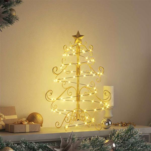 Grote foto vidaxl metalen kerstboom met standaard goud 60 cm poedergecoat staal diversen overige diversen