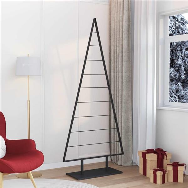 Grote foto vidaxl metalen kerstboom met standaard zwart 210 cm staal diversen overige diversen