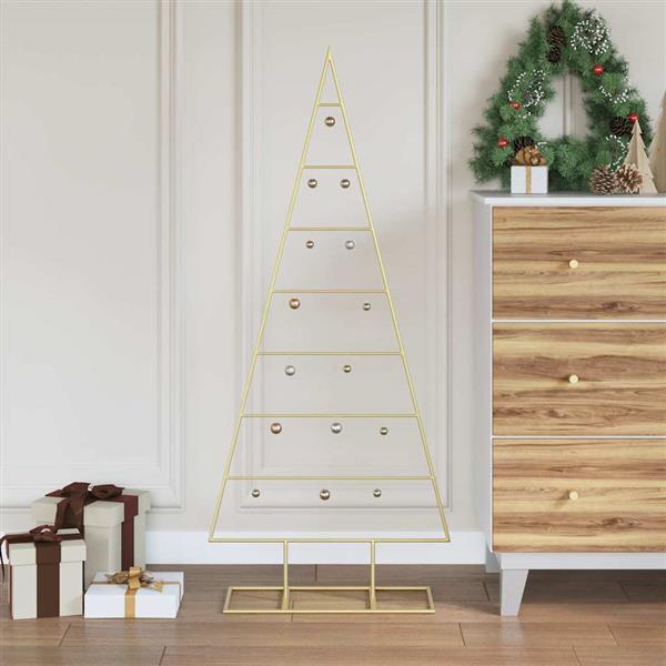 Grote foto vidaxl metalen kerstboom met standaard goud 125 cm poedergecoat staal diversen overige diversen