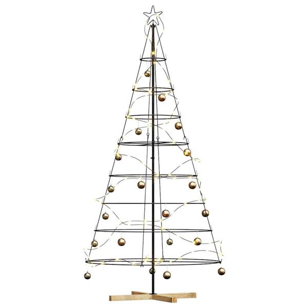 Grote foto vidaxl kerst cone boom met standaard zwart 210 cm staal diversen overige diversen