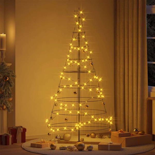 Grote foto vidaxl kerst cone boom met standaard zwart 210 cm staal diversen overige diversen