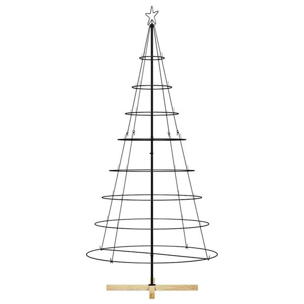 Grote foto vidaxl kerst cone boom met standaard zwart 210 cm staal diversen overige diversen