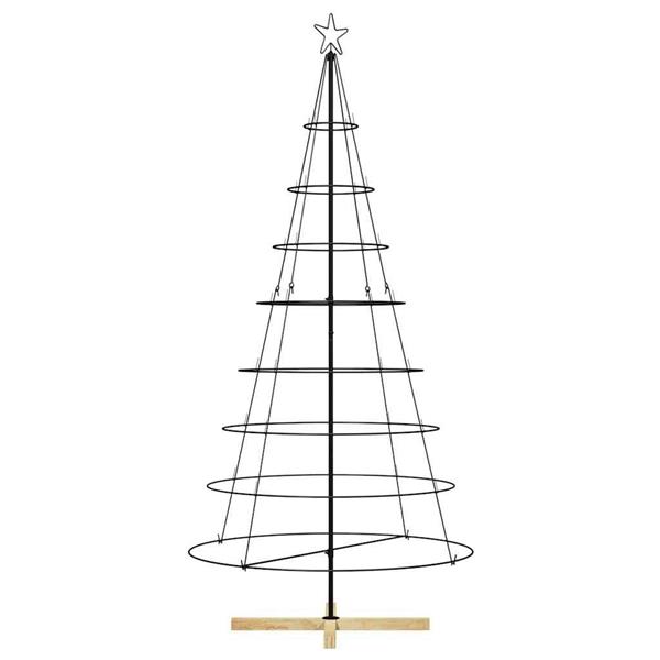 Grote foto vidaxl kerst cone boom met standaard zwart 210 cm staal diversen overige diversen