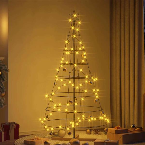 Grote foto vidaxl kerst cone boom met standaard zwart 180 cm staal diversen overige diversen