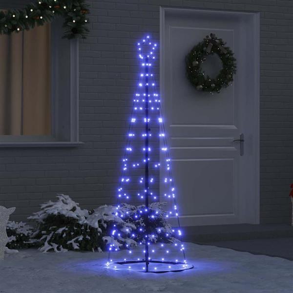 Grote foto vidaxl led kerstboom met 390 led met grondpennen blauw 250 cm ijzer diversen overige diversen