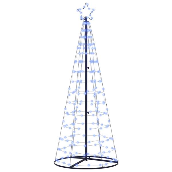 Grote foto vidaxl led kerstboom met 390 led met grondpennen blauw 250 cm ijzer diversen overige diversen