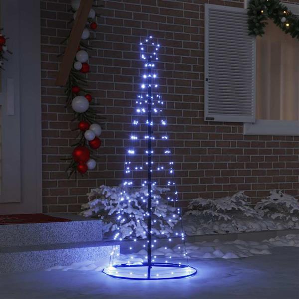 Grote foto vidaxl led kerstboom met 390 led met grondpennen blauw 250 cm ijzer diversen overige diversen
