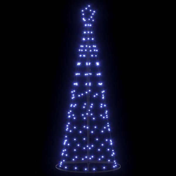 Grote foto vidaxl led kerstboom met 390 led met grondpennen blauw 250 cm ijzer diversen overige diversen