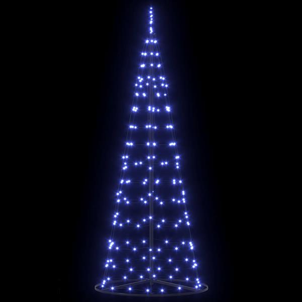 Grote foto vidaxl led kerstboom met 390 led met grondpennen blauw 250 cm ijzer diversen overige diversen
