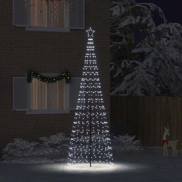 Grote foto vidaxl led kerstboom met 800 led met grondpennen koudwit 400 cm ijzer diversen overige diversen