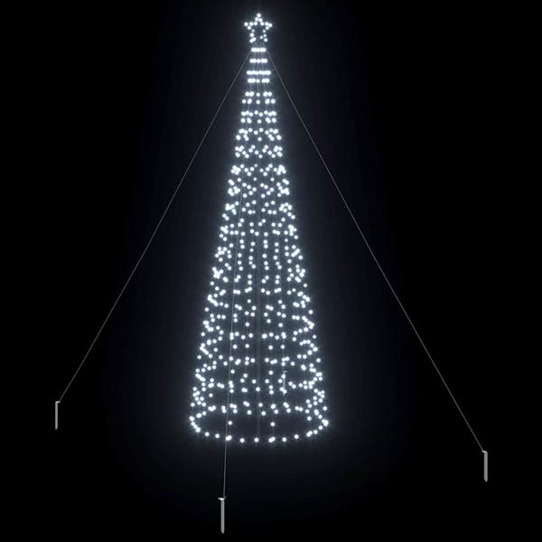 Grote foto vidaxl led kerstboom met 800 led met grondpennen koudwit 400 cm ijzer diversen overige diversen