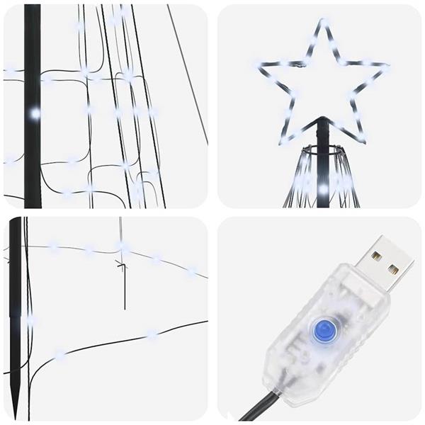 Grote foto vidaxl led kerstboom met 800 led met grondpennen koudwit 400 cm ijzer diversen overige diversen