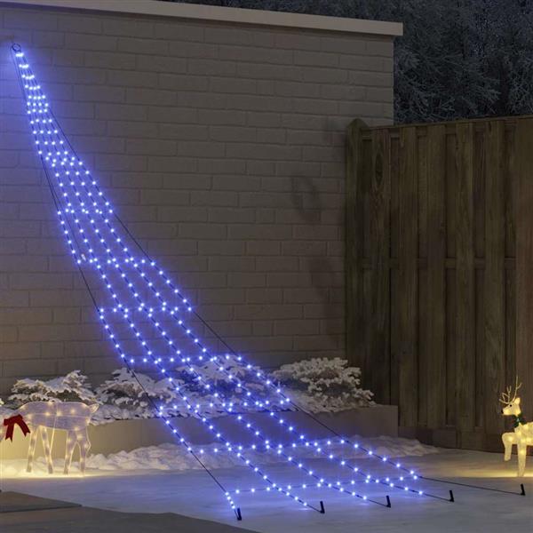Grote foto vidaxl led kerstboom met 276 led met grondpennen blauw 511 cm metaal diversen overige diversen