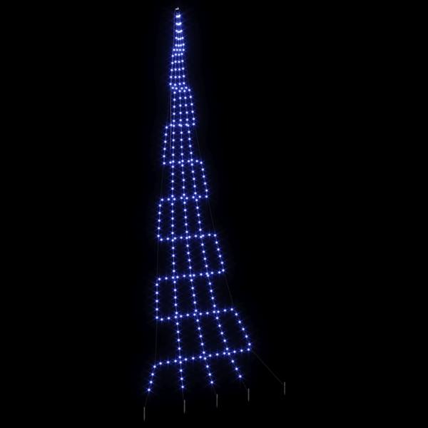 Grote foto vidaxl led kerstboom met 276 led met grondpennen blauw 511 cm metaal diversen overige diversen