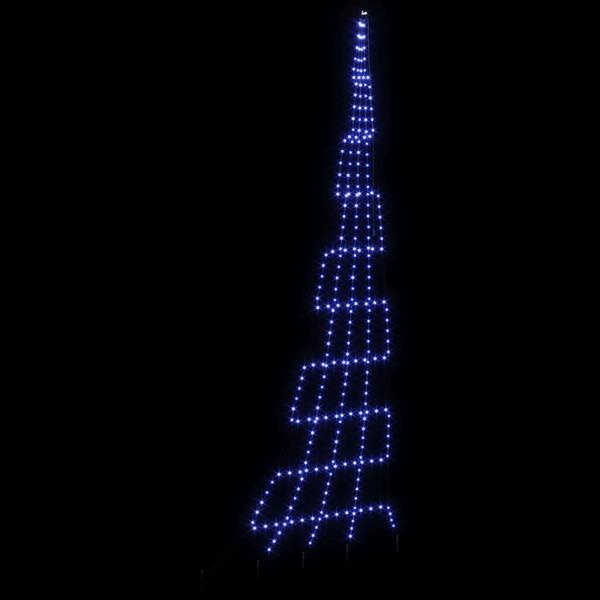 Grote foto vidaxl led kerstboom met 276 led met grondpennen blauw 511 cm metaal diversen overige diversen