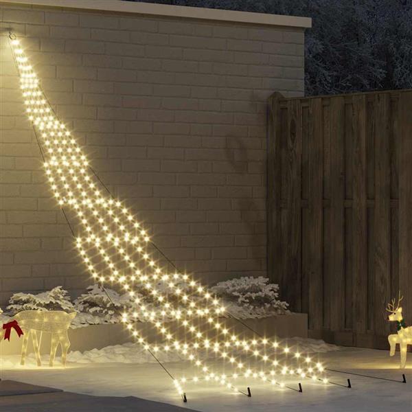Grote foto vidaxl led kerstboom met 276 led met grondpennen warmwit 511 cm metaal diversen overige diversen