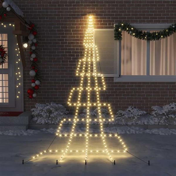 Grote foto vidaxl led kerstboom met 276 led met grondpennen warmwit 511 cm metaal diversen overige diversen