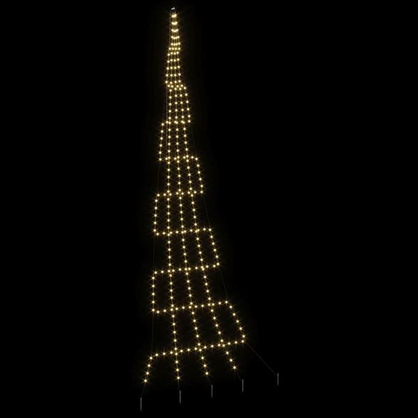Grote foto vidaxl led kerstboom met 276 led met grondpennen warmwit 511 cm metaal diversen overige diversen