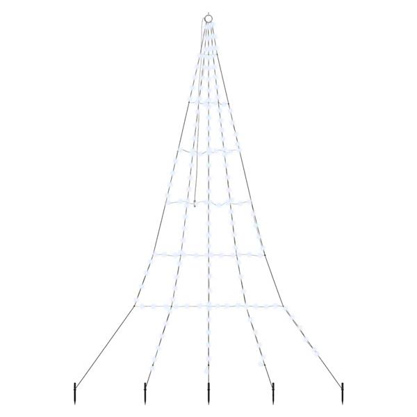 Grote foto vidaxl led kerstboom met grondspiesjes koudwit 300 cm metaal diversen overige diversen