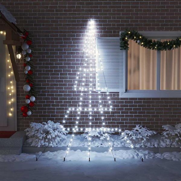 Grote foto vidaxl led kerstboom met grondspiesjes koudwit 300 cm metaal diversen overige diversen