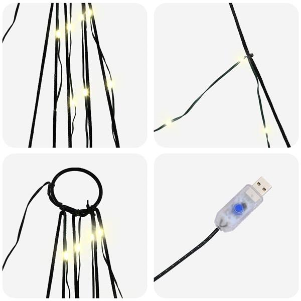 Grote foto vidaxl led kerstboom met grondspiesjes warmwit 300 cm metaal diversen overige diversen