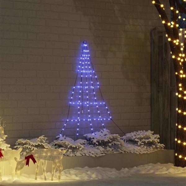 Grote foto vidaxl led kerstboom met grondspiesjes met 112 led blauw 180 cm metaal diversen overige diversen
