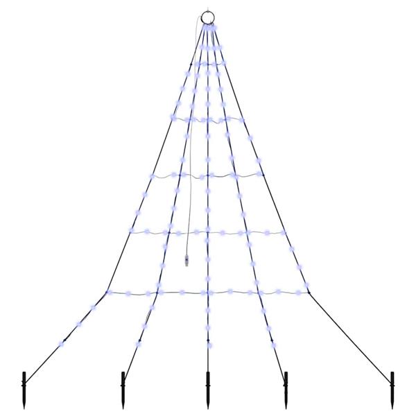 Grote foto vidaxl led kerstboom met grondspiesjes met 112 led blauw 180 cm metaal diversen overige diversen