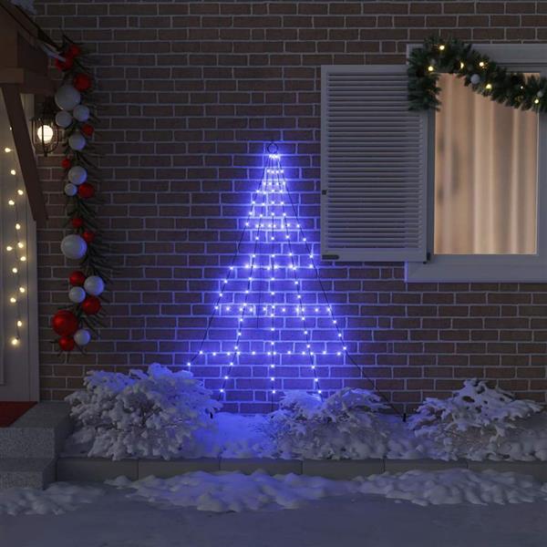 Grote foto vidaxl led kerstboom met grondspiesjes met 112 led blauw 180 cm metaal diversen overige diversen
