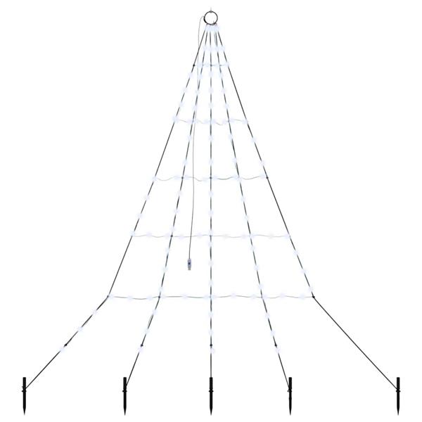 Grote foto vidaxl led kerstboom met 112 led met grondpennen koudwit 182 cm metaal diversen overige diversen