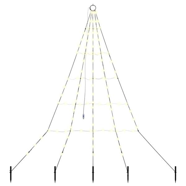 Grote foto vidaxl led kerstboom met grondspiesjes warmwit 180 cm metaal diversen overige diversen